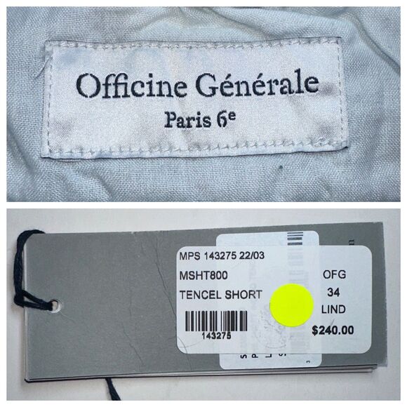 NWT Officine Générale Tencel Shorts Size 50 (Fits 32) Drawstring - Picture 4 of 14